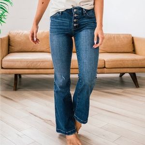 KanCan Teresa mid rise petite flare jeans